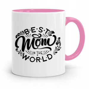 Kubek Różowy Prezent Dla Mamy Best Mom Prezent