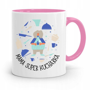 Kubek Różowy Prezent Dla Mamy Mama Super Kucharka