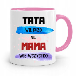 Kubek Różowy Prezent Dla Mamy Mama Wie Wszystko