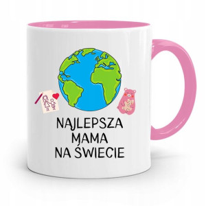 Kubek Różowy Prezent Dla Mamy Najlepsza Mama