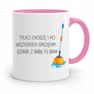 Kubek Różowy Prezent Dla Mamy Tylko Sprzątam