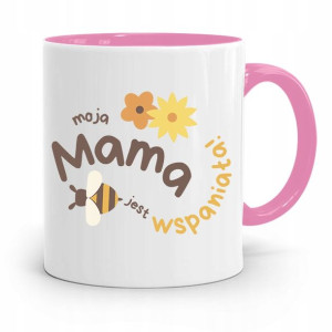 Kubek Różowy Prezent Dla Mamy Wspaniała Mama