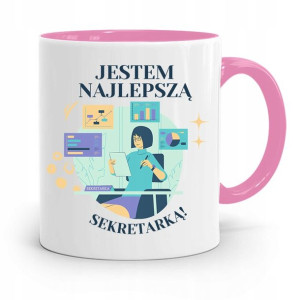 Kubek Różowy Prezent Dla Sekretarki Najlepszą