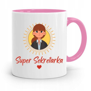 Kubek Różowy Prezent Dla Sekretarki Super
