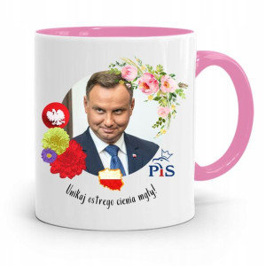 Kubek Różowy Prezydenta Andrzej Duda Pis