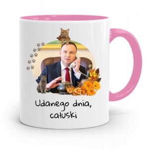 Kubek Różowy Prezydenta Andrzej Duda Pis