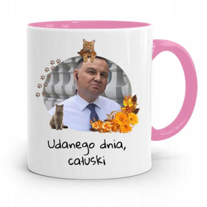 Kubek Różowy Prezydenta Andrzej Duda Pis