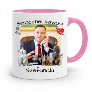 Kubek Różowy Prezydenta Andrzej Duda Pis