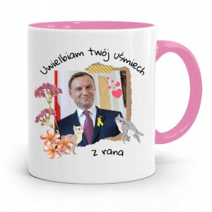 Kubek Różowy Prezydenta Andrzej Duda Pis