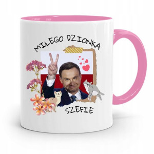 Kubek Różowy Prezydenta Andrzej Duda Pis