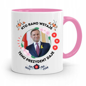 Kubek Różowy Prezydenta Andrzej Duda Pis