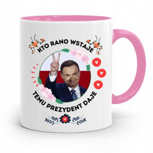 Kubek Różowy Prezydenta Andrzej Duda Pis