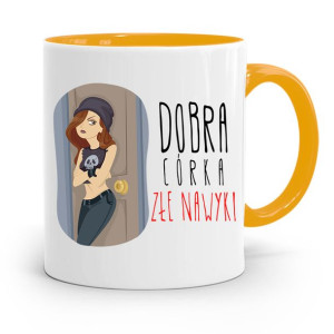 Kubek Żółty Dla Córki Dobra Córka Złe Nawyki