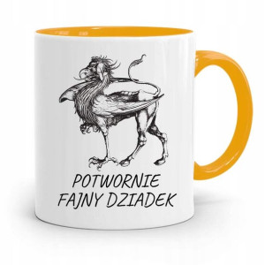 Kubek Żółty Dla Dziadka Potwornie Fajny Dziadek