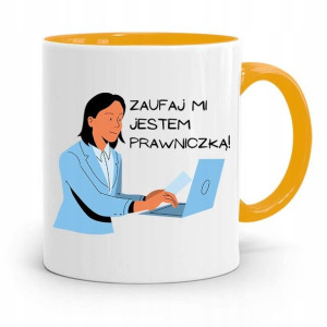 Kubek Żółty Dla Prawnika Mecenasa Zaufaj Mi