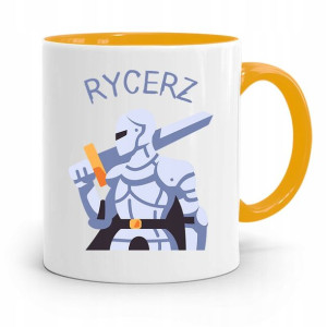 Kubek Żółty Dla Dzieci Syna Mały Rycerz +imię