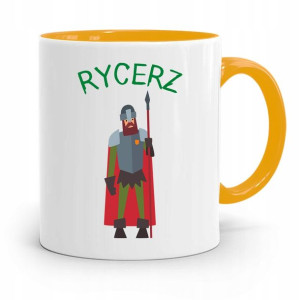 Kubek Żółty Dla Dzieci Syna Mały Rycerz +imię