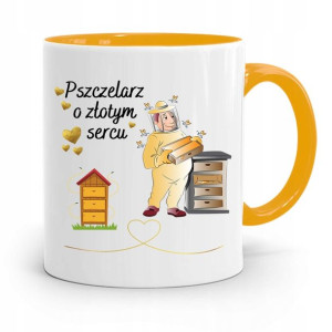 Kubek Zółty Dla Pszczelarza O Złotym Sercu Prezent