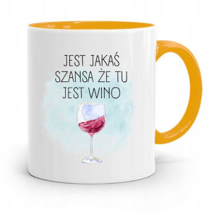 Kubek Żółty Dla Dziewczyny Szansa Że Tu Jest Wino