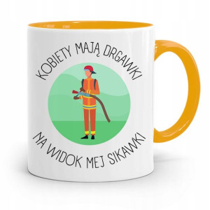 Kubek Żółty Dla Strażaka Kobiety Mają Drgawki