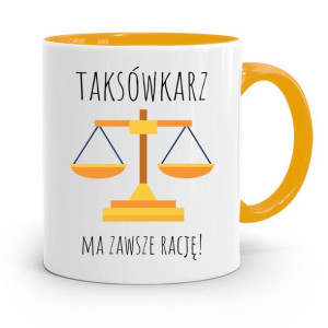 Kubek Żółty Dla Taksówkarza Ma Zawsze Rację