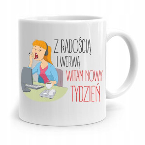 Kubek Śmieszny Zabawny Z Radością I Werwą Witam