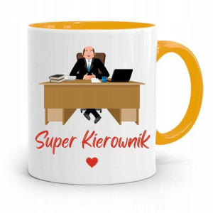 Kubek Żółty Dla Kierownika Super Kierownik Prezent