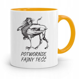 Kubek Żółty Dla Teścia Potwornie Fajny Teść