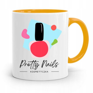 Kubek Żółty Dla Kosmetyczki Pretty Nails Prezent
