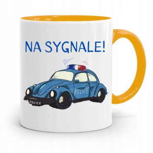 Kubek Żólty Dla Policjanta Policjantki Na Sygnale