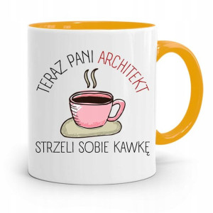 Kubek Żółty Architekta Architekt Strzeli Kawkę