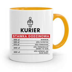 Kubek Żółty Dla Kuriera Stawka Godzinowa Prezent