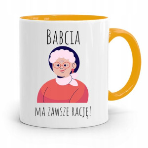 Kubek Żółty Dzień Babci Babcia Ma Zawsze Rację!