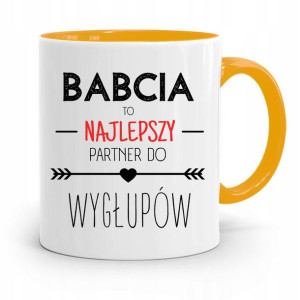Kubek Żółty Dzień Babci Najlepszy Partner Prezent