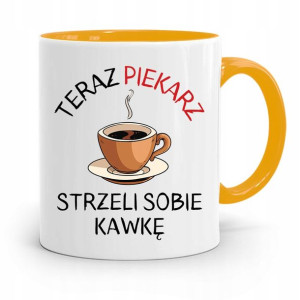 Kubek Żółty Dla Piekarza Strzeli Sobię Kawkę