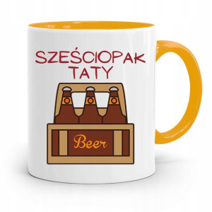Kubek Żółty Dzień Ojca Dla Taty Sześciopak Taty