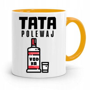 Kubek Żółty Dzień Ojca Dla Taty Tata Polewaj
