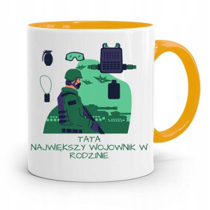 Kubek Żółty Dzień Ojca Dla Taty Wojownik