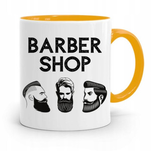 Kubek Żółty Fryzjera Fryzjerki Barber Shop Prezent