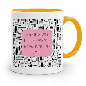 Kubek Żółty Fryzjerki To Pasja Na Całe Życie