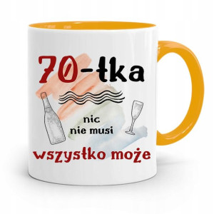 Kubek Żółty Idealny Prezent Na Urodziny 70 70te