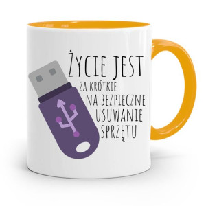 Kubek Żółty Informatyka Programisty Którkie Życie