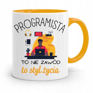 Kubek Żółty Informatyka Programisty To Styl Życia