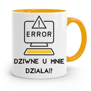 Kubek Żółty Informatyka Programisty U Mnie Działa