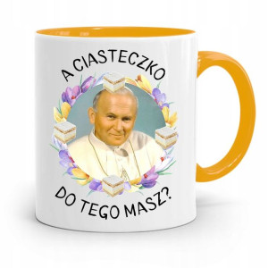 Kubek Żółty Jan Paweł Ii Papież A Ciasteczko Masz?