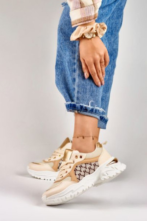 Modne beżowe sneakersy damskie Valir