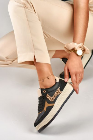 Czarne sneakersy damskie Lara