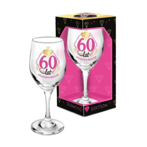 Kieliszek do wina DIAMOND 220 ml na 60 urodziny