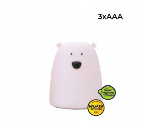 Lampka nocna Rabbit&Friends Miś mały różowa