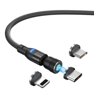 1m Kabel Magnetyczny 540st 3a 5-pin Fast Charge 3-adaptery
